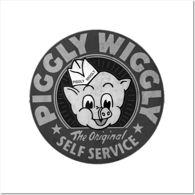 Vintage Red Piggly Wiggly mode black Wall Art by tonglang178@gmail.com